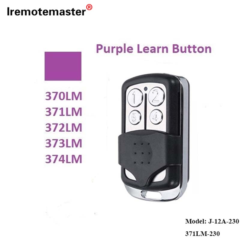 Por 370LM, 371LM, 372LM, 373LM, 374LM Purpura Lernu Butonon 315MHz Ruliĝanta Kodo