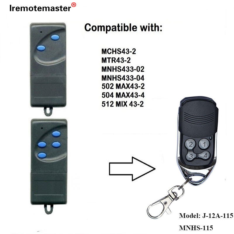 Por 502 MAX43-2, 504 MAX43-4 Anstataŭiga Teleregilo 433,92mhz Garaĝa Pordo Teleregilo