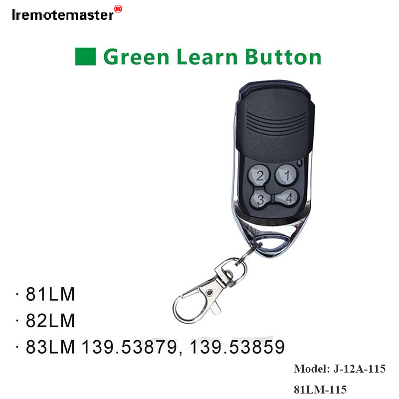 Por 81LM 82LM 83LM Verda Lernu Butonon Garaĝa Pordo Fora Malfermilo 390MHz