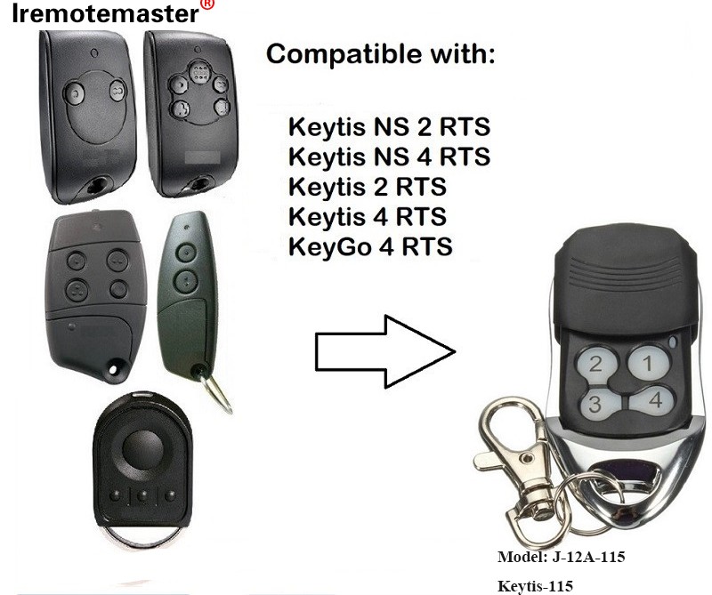 Por Keytis NS 2 RTS Keytis NS 4 RTS Garaĝa Pordo Teleregilo 433.42MHz