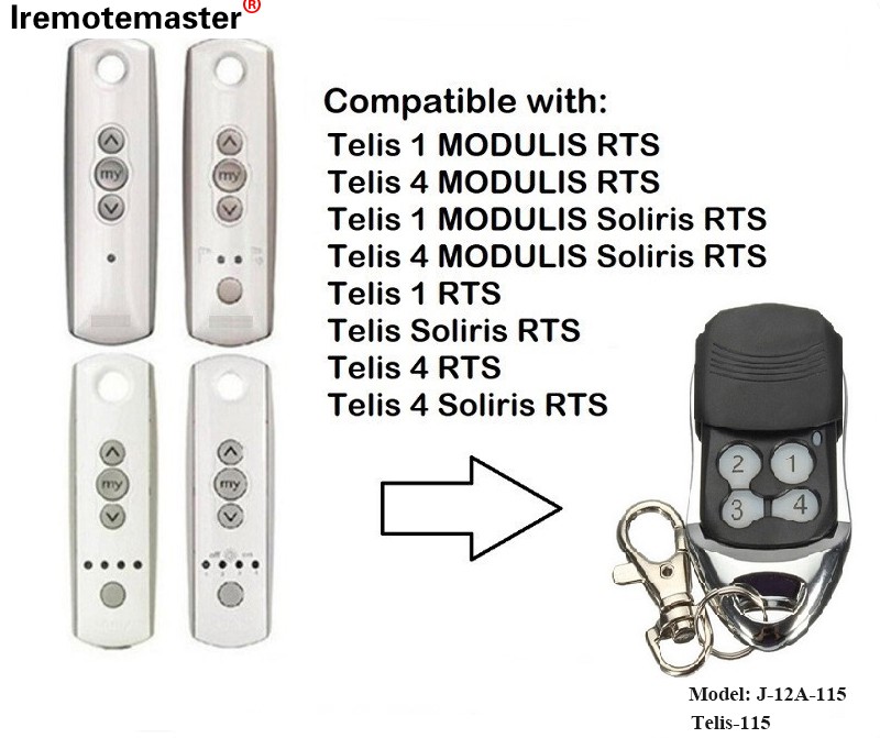 Por Telis 1 RTS Telis Soliris RTS 4 RTS Garaĝa Pordo Teleregilo 433.42MHz